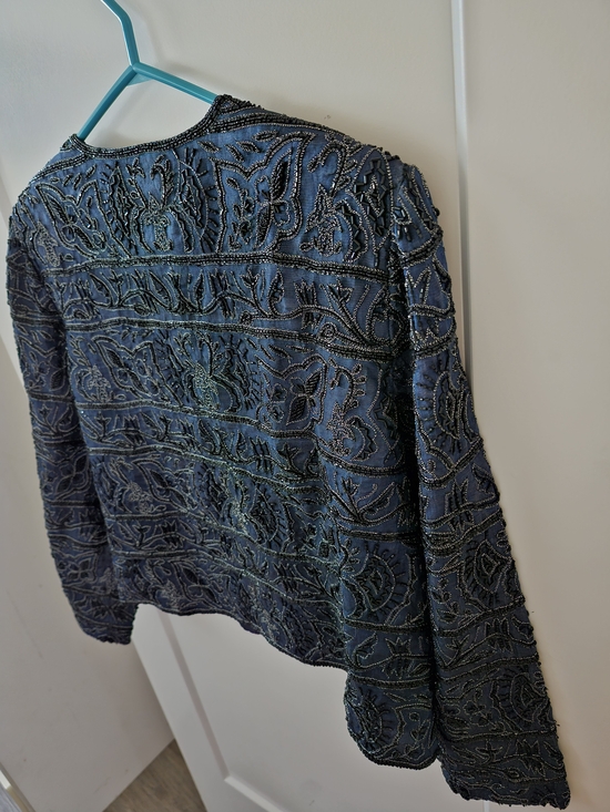 Adrianna Papell Beaded Navy Evening  Jacket - Picture 12 of 15